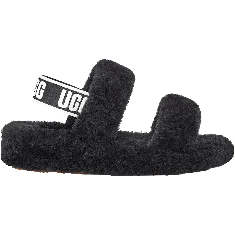 cute slippers-  slippers with fleece interior lining-Women's UGG Oh Yeah Black Sheepskin