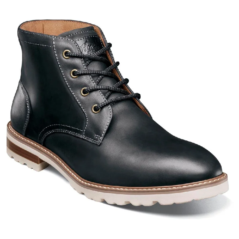 boots for formal attire-  Florsheim Renegade Plain Toe Black Crazy Horse Leather 4 Eye Boots