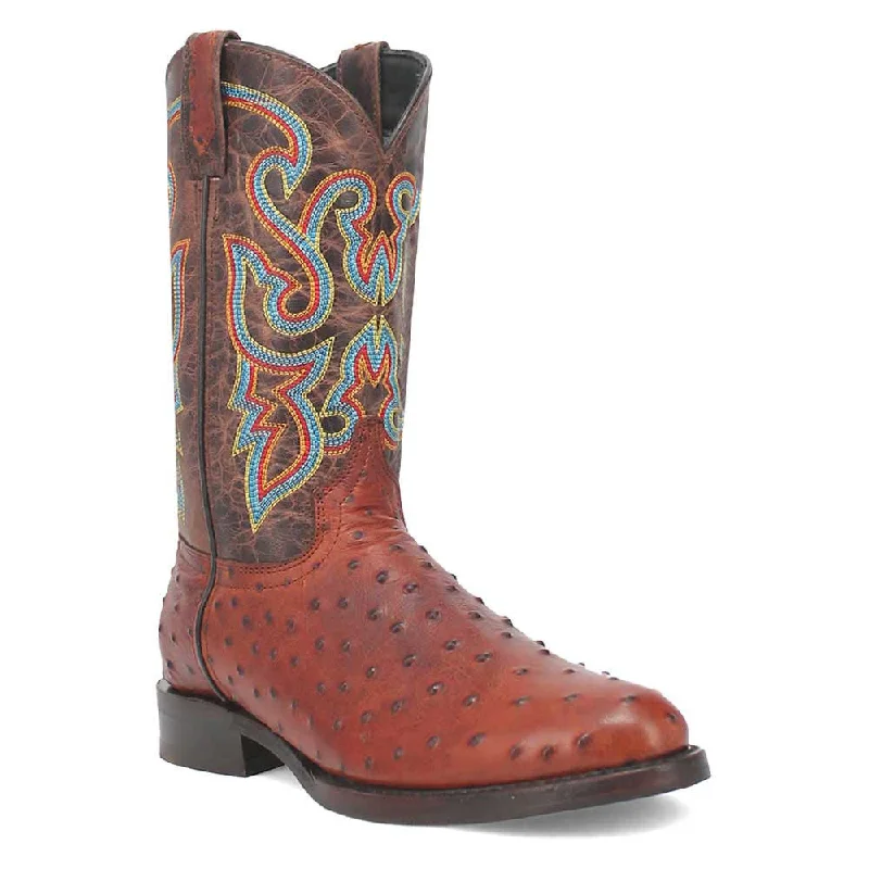 boots with adjustable straps-  Dingo's Saw Buck Brown Lizard Print Leather Boots