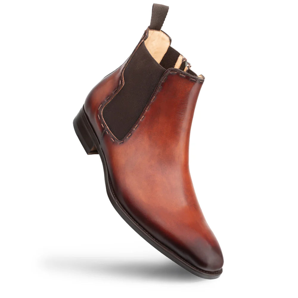 boots for cold weather-  Mezlan Patina E20484 Cognac/Rust Chelsea Boots