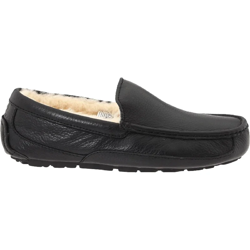 slippers with cushion-  slippers for comfy feet all day long-Men's UGG Ascot Black Leather