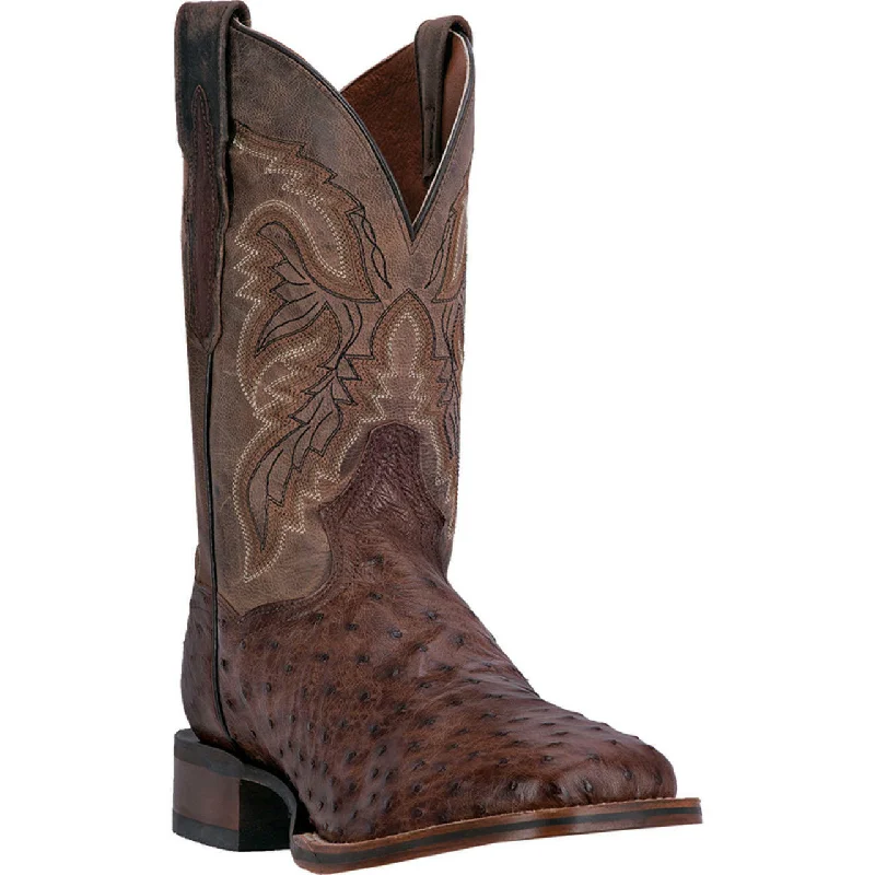 boots with a sleek look-  Dan Post Alamosa Saddle Brown Leather & Ostrich Boots