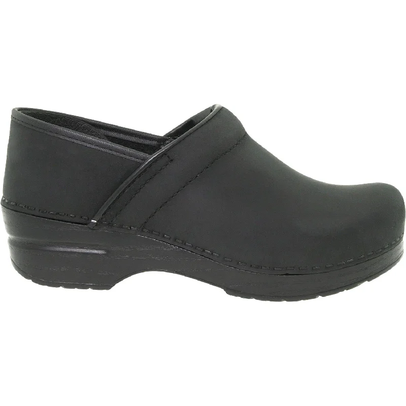 mules-&-clogs-with-ergonomic-footbed-Mules-with-thin-heel-Men's Dansko Professional Black Oiled Leather