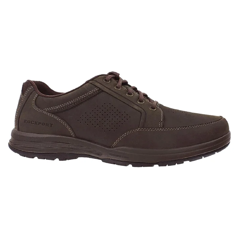 casual shoes for sporty look-Casual shoes with great foot support-Men's Rockport Mudguard Dark Brown Nubuck