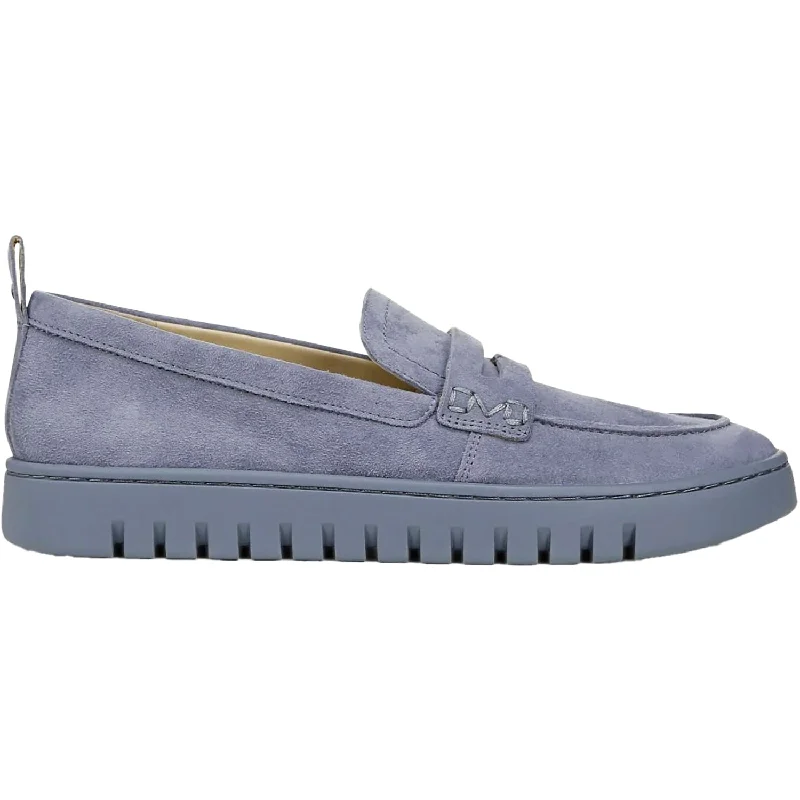 casual shoes for wide foot support-Stylish casual shoes for lounging-Women's Vionic Uptown Loafer Vintage Blue Haze Suede