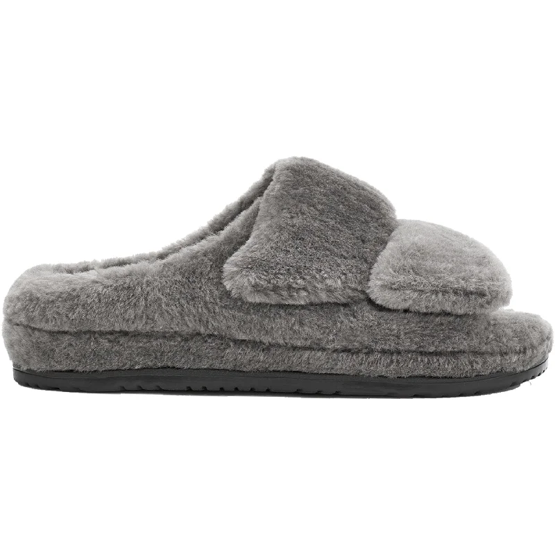 fluffy memory foam slippers-  slippers with memory foam for extra cushion-Men's UGG Fluff That Charcoal Wool