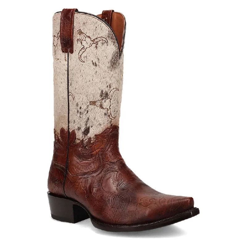 boots for firefighters uniform-  Dan Post Men's Snip Toe Western American Tribes Brown Boots