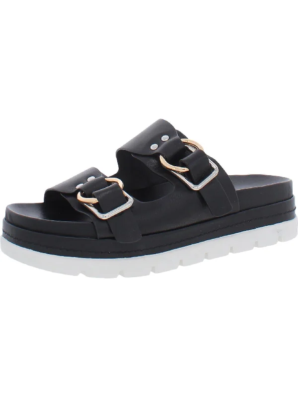 sandals for warm weather-  Comfortable sandals for taking long walks-BAHA Womens Leather Footbed Platform Sandals