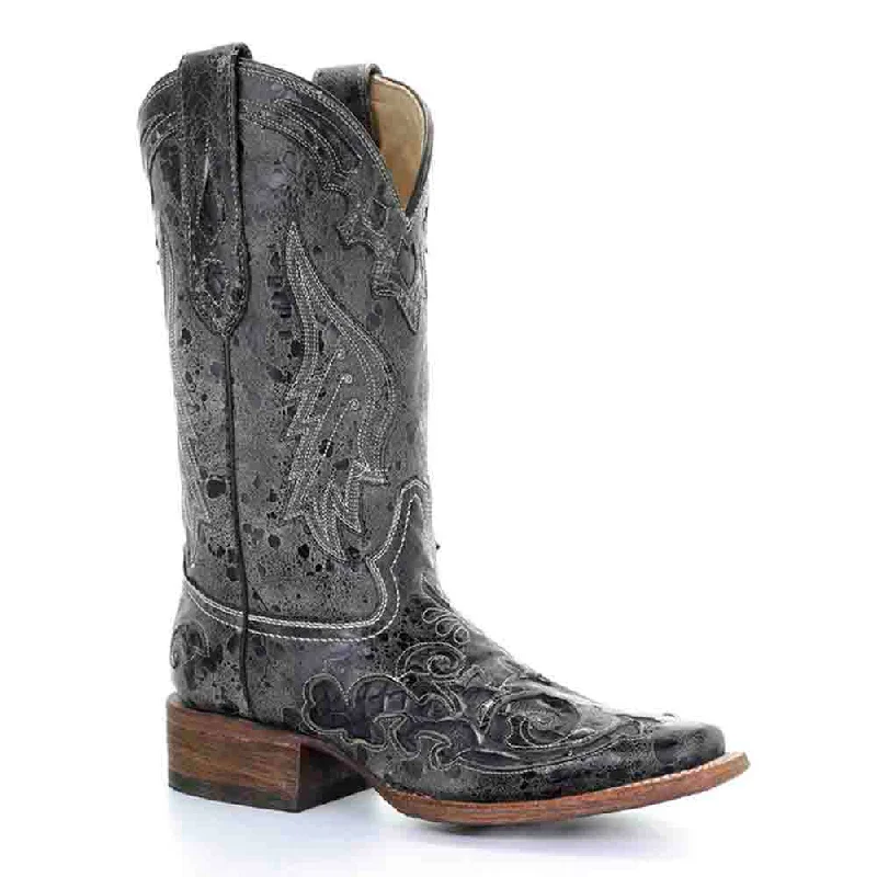 boots for gardeners-  Corral Women's Western Fabiola Black Snake Inlay Boots