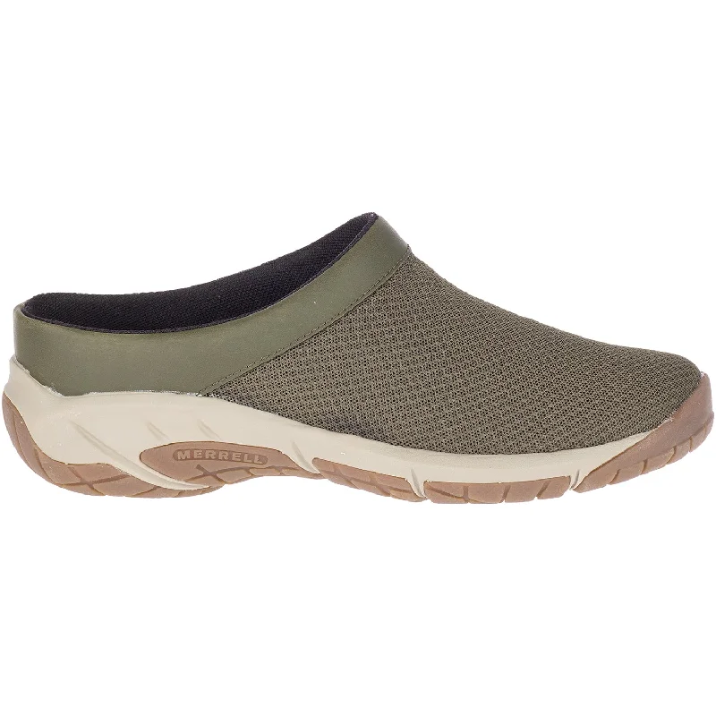 mules-&-clogs-with-vegan-leather-Stylish-mules-for-winter-Women's Merrell Encore Breeze 4 Olive Leather/Mesh