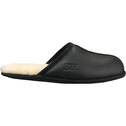 house slippers with arch support-  slippers for ultimate indoor warmth-Men's UGG Scuff Black Leather