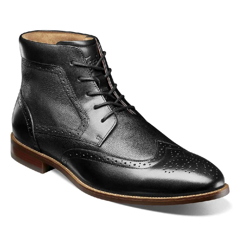 boots for firefighters-  Florsheim RUCCI Wingtip Black Lace Up Boots