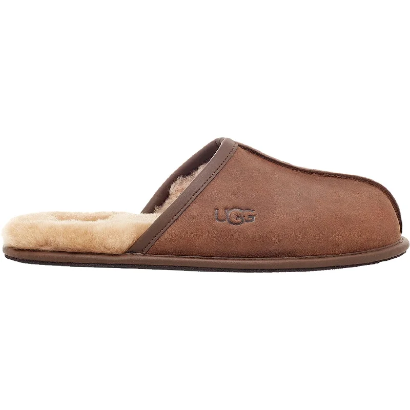 slippers for new moms-  slippers for keeping feet warm all day-Men's UGG Scuff Tan Leather