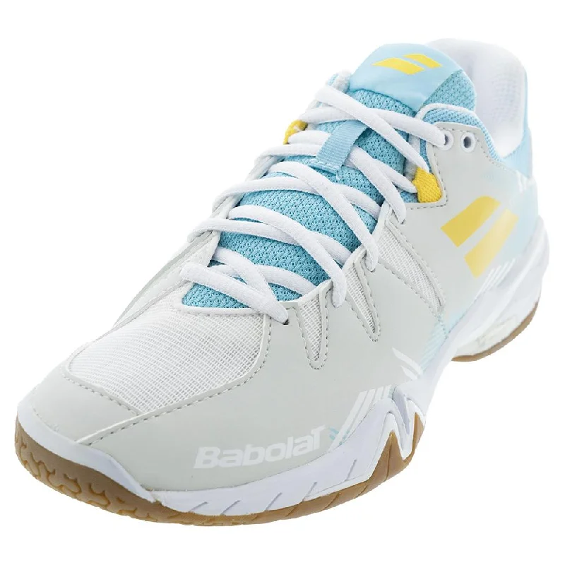 Women`s Shadow Spirit Indoor Court Shoes White and Light Blue