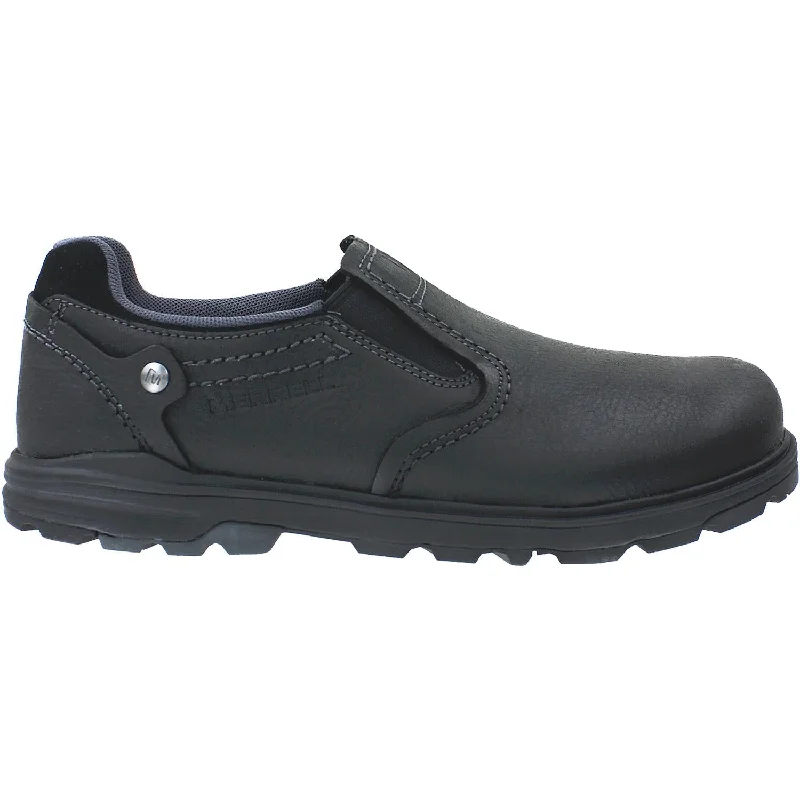 casual shoes for comfort and elegance-Comfortable casual shoes for outdoor relaxation-Men's Merrell Brevard Moc Black Leather