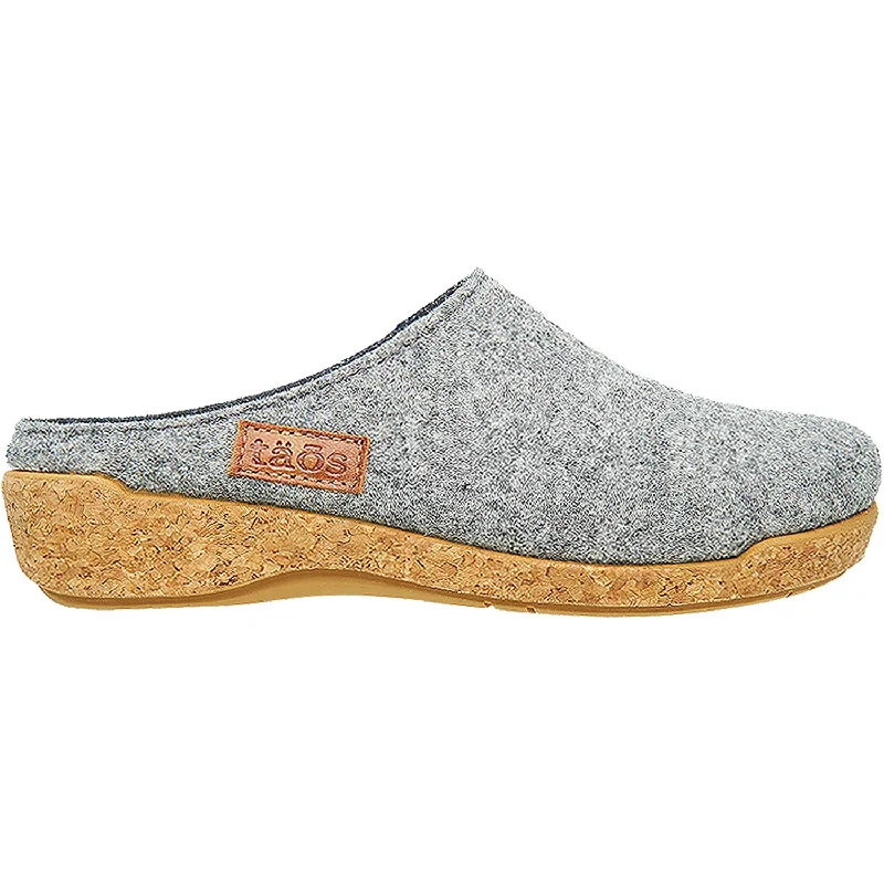 mules-&-clogs-for-office-Slip-on-leather-mules-for-walking-Women's Taos Woollery Grey Wool