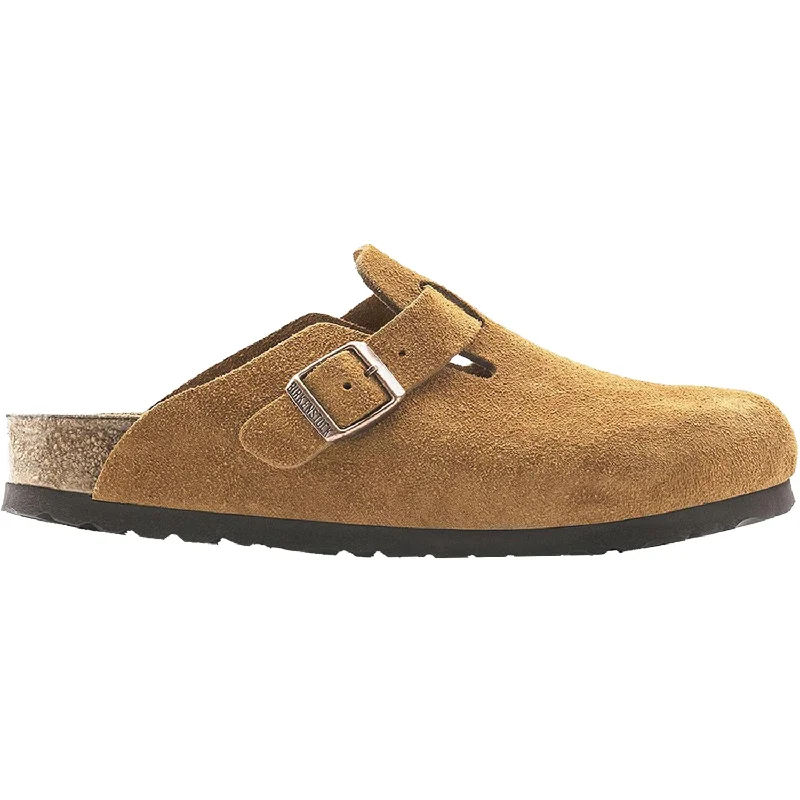 mules-&-clogs-with-comfort-cushion-Casual-clogs-for-women-Unisex Birkenstock Boston Soft Footbed Mink Suede