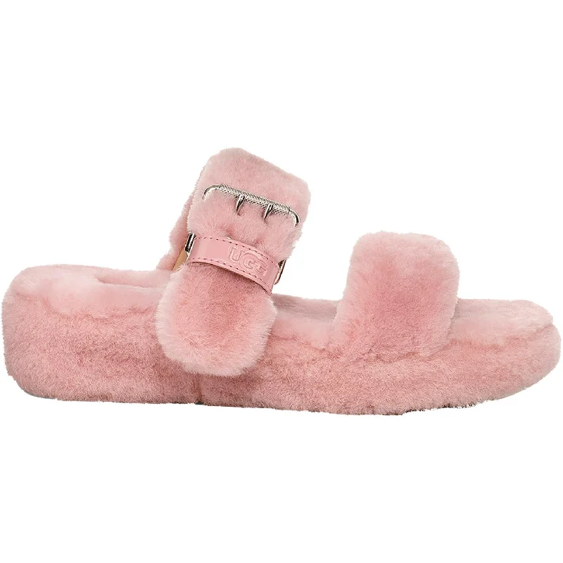 high arch slippers-  slippers for cozy warmth at home-Women's UGG Fuzz Yeah Pink Sheepskin