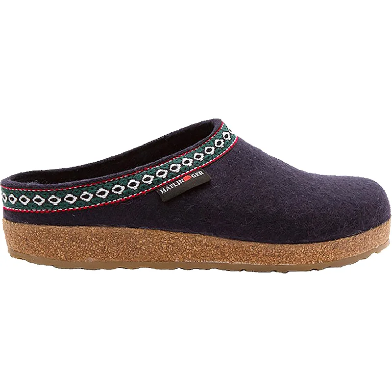 mules-&-clogs-with-massage-footbed-Clogs-for-long-hours-Unisex Haflinger GZ Navy Wool