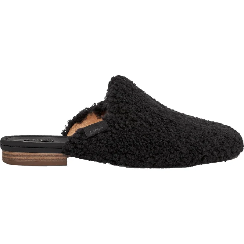 fashion slippers-  slippers with a soft wool lining for warmth-Women's UGG Janaya Cozy Mule Black Sheepskin