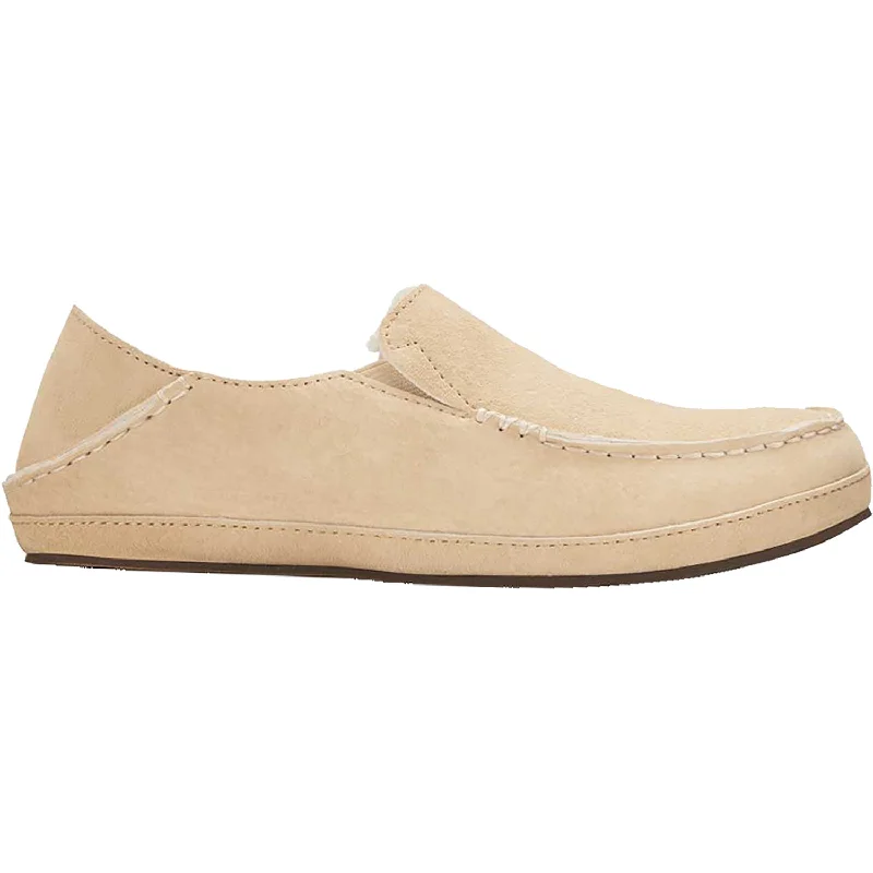 fur lined slippers-  slippers with faux fur lining for a warm feel-Women's OluKai Nohea Slipper Sandbar Nubuck