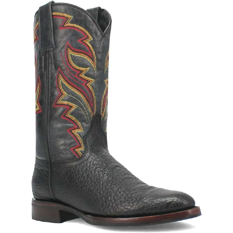 boots for snow-  Dingo's Young Gun Round Toe Black Western Leather Boots